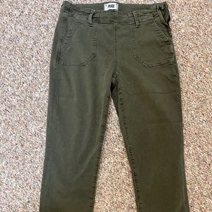 Paige Vintage Ivy Green Mayslie Slim W/ Side Zipper